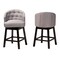 Baxton Studio Theron MidCentury  Grey Fabric and Espresso Brown Finished Wood 2Piece Swivel Counter Stool Set 225-2PC-12972-ZORO - alternate 4
